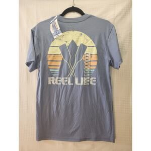Reel Life Men's Small Netune Ocean Washed Short Sleeve Blue Big Logo Graphic